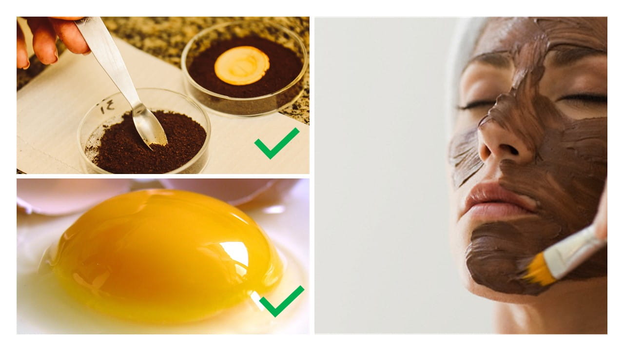 mascarilla de café y huevo