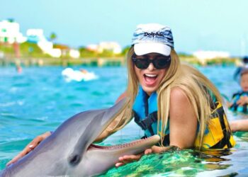 Nado con delfines